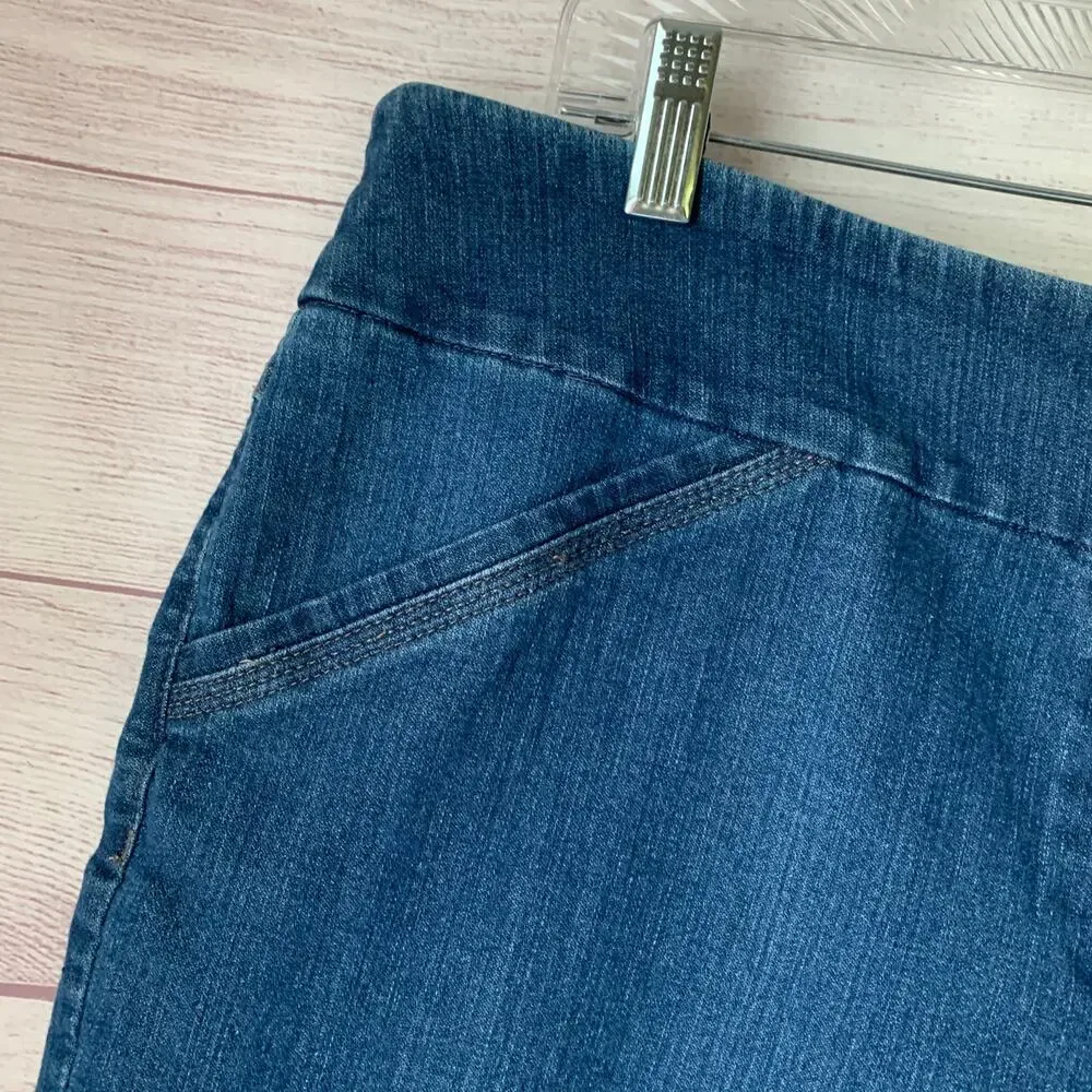 Westbound Denim Jean Bermuda Shorts Pull On Cuffed Hem Size 18